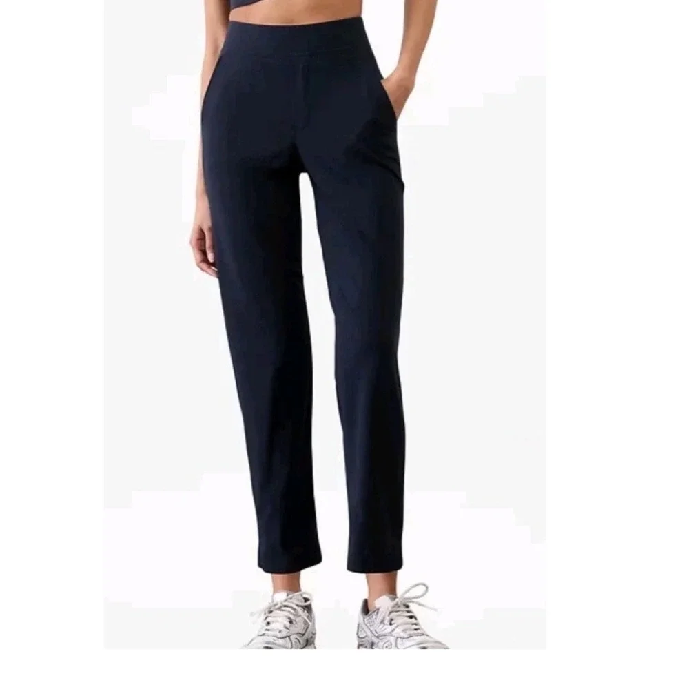 Athleta Black Brooklyn Ankle Pants Size 6 Women Stretch Travel Commuter Wicking - Picture 2 of 12